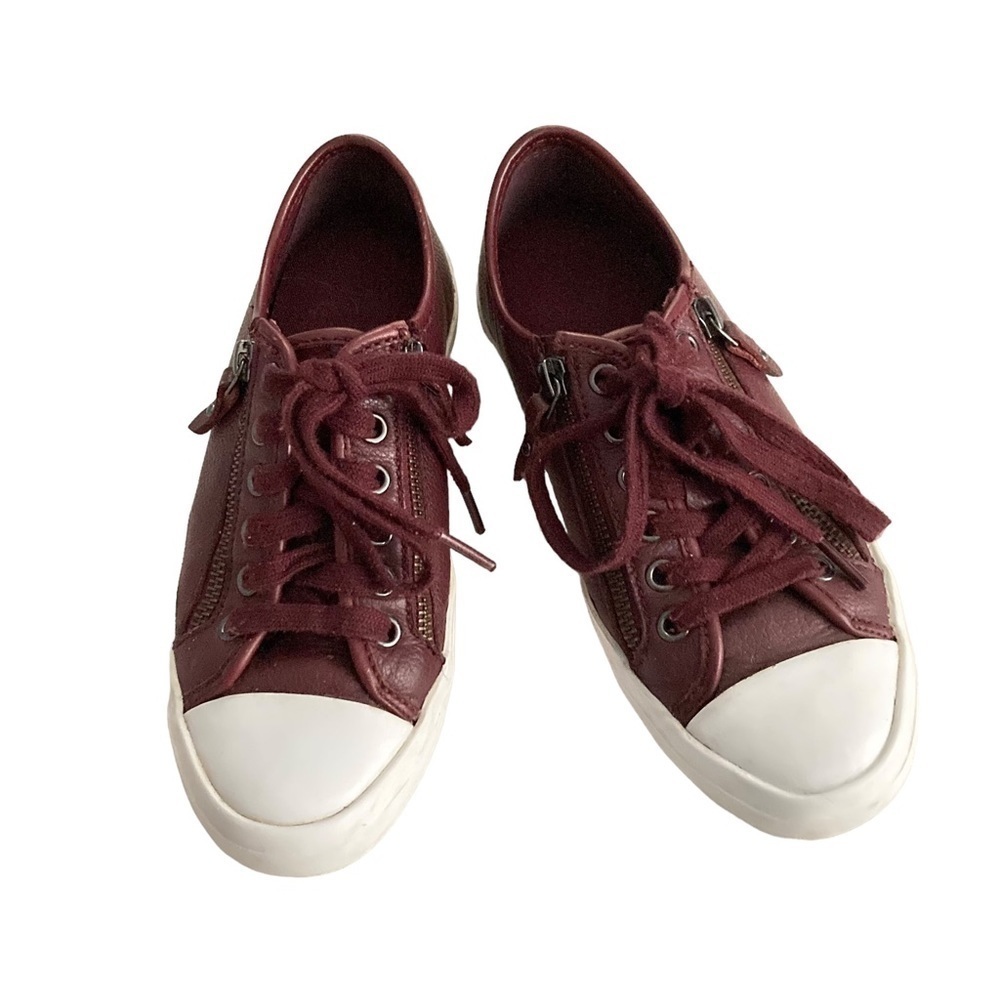 Coach Burgundy Empire Zipper Sneakers